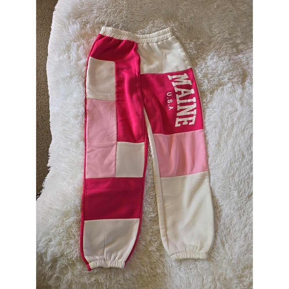 Shein Pink And White Sweatpants Size Large.